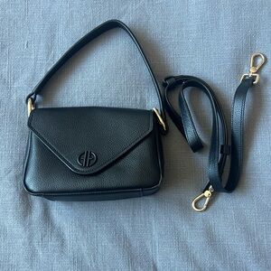 Elegant Black Leather Shoulder Bag